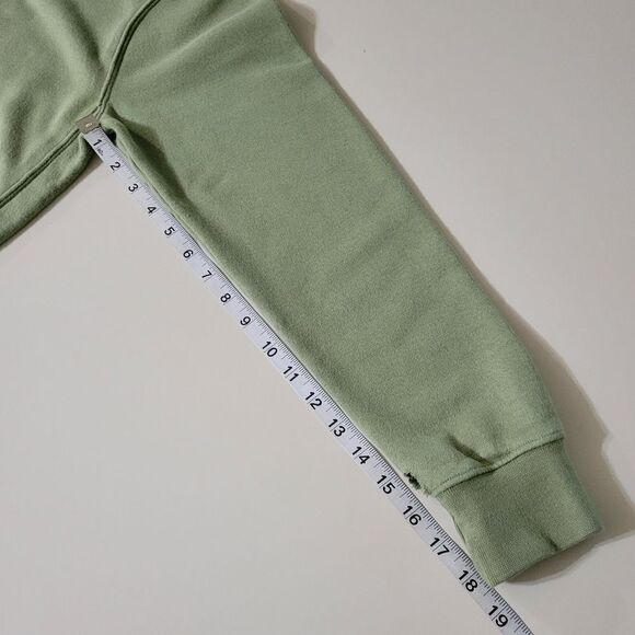 Nike Women’s Green Embroidered Long Sleeve Raw-edged Neck Sweatshirt - Picture 9 of 16